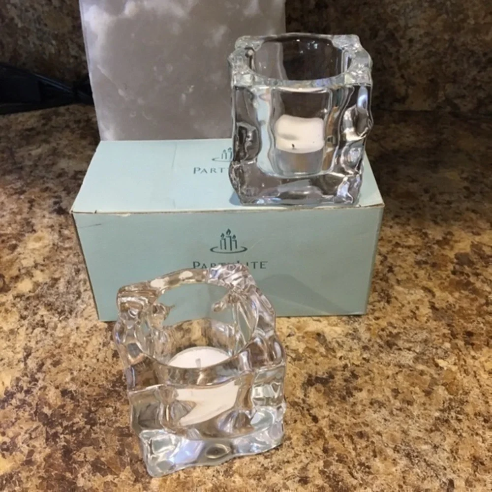 PartyLite Votive Holders Glacier Duo Tealight holders NIB